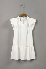 Load image into Gallery viewer, Ruffle Shoulder Tie-Neck Tiered Dress