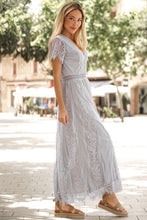 Load image into Gallery viewer, Scalloped Trim Lace Plunge Dress