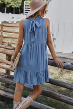 Load image into Gallery viewer, Sleeveless Frill Neck Tiered Dress