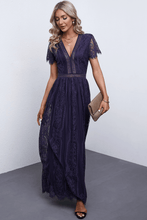 Load image into Gallery viewer, Scalloped Trim Lace Plunge Dress