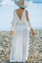Load image into Gallery viewer, Cold-Shoulder Split Surplice Maxi Dress