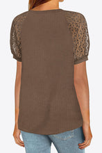 Load image into Gallery viewer, V-Neck Raglan Sleeve Openwork Tee
