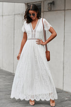Load image into Gallery viewer, Scalloped Trim Lace Plunge Dress