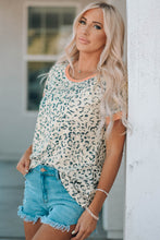 Load image into Gallery viewer, Leopard Contrast Short Sleeve Tee Shirt