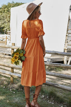 Load image into Gallery viewer, Short Flounce Sleeve Tiered Midi Dress
