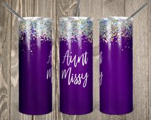 Load image into Gallery viewer, Purple Glitter Skinny 20oz Tumbler