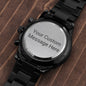 Engraved Black Chronograph Watch