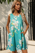 Load image into Gallery viewer, Printed Round Neck Sleeveless Dress with Pockets