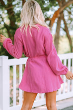 Load image into Gallery viewer, Textured Button Down Belted Dress