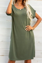 Load image into Gallery viewer, Scoop Neck Short Sleeve Pocket Dress