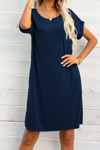 Load image into Gallery viewer, Scoop Neck Short Sleeve Pocket Dress