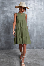 Load image into Gallery viewer, Sleeveless Round Neck Tiered Dress