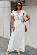 Load image into Gallery viewer, Scalloped Trim Lace Plunge Dress