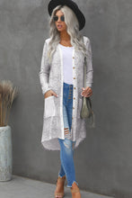 Load image into Gallery viewer, Striped Leopard Patchwork Duster Cardigan with Pockets