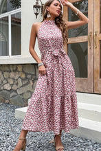 Load image into Gallery viewer, Floral Tie-Waist Tiered Dress