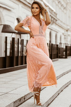 Load image into Gallery viewer, Scalloped Trim Lace Plunge Dress