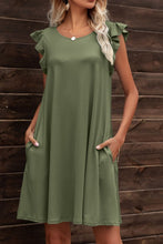 Load image into Gallery viewer, Butterfly Sleeve Round Neck Dress