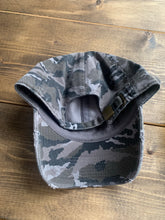Load image into Gallery viewer, Vintage Camo Hat with Mom Hair Don't Care Patch