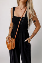 Load image into Gallery viewer, Smocked Square Neck Wide Leg Jumpsuit with Pockets
