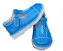 Load image into Gallery viewer, CLEARANCE Coco Jumbo Denim Leather T-straps
