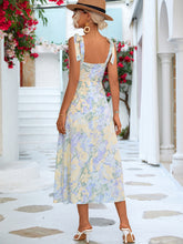 Load image into Gallery viewer, Floral Tie-Shoulder Sweetheart Neck Dress
