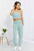 Load image into Gallery viewer, Zenana Full Size Stylish Comfort Smocked Tube Top &amp; Joggers Set
