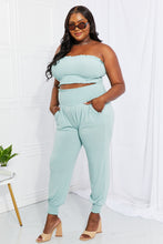 Load image into Gallery viewer, Zenana Full Size Stylish Comfort Smocked Tube Top &amp; Joggers Set
