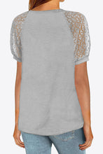 Load image into Gallery viewer, V-Neck Raglan Sleeve Openwork Tee
