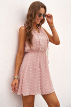 Load image into Gallery viewer, Swiss Dot Tie-Neck Sleeveless Dress
