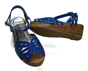 Jelly Beans Wedge Sandals in Royal Blue