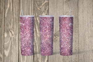 Blush Pink Glitter Skinny 20oz Tumbler
