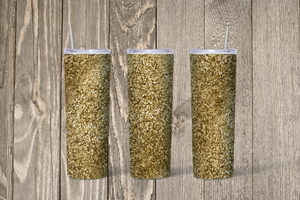 Gold Glitter Skinny 20oz Tumbler