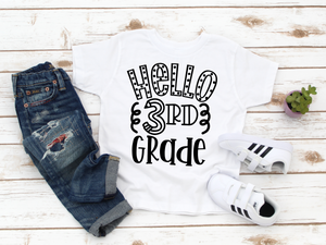 Hello 3rd Grade Coloring Shirt-Youth Sizes