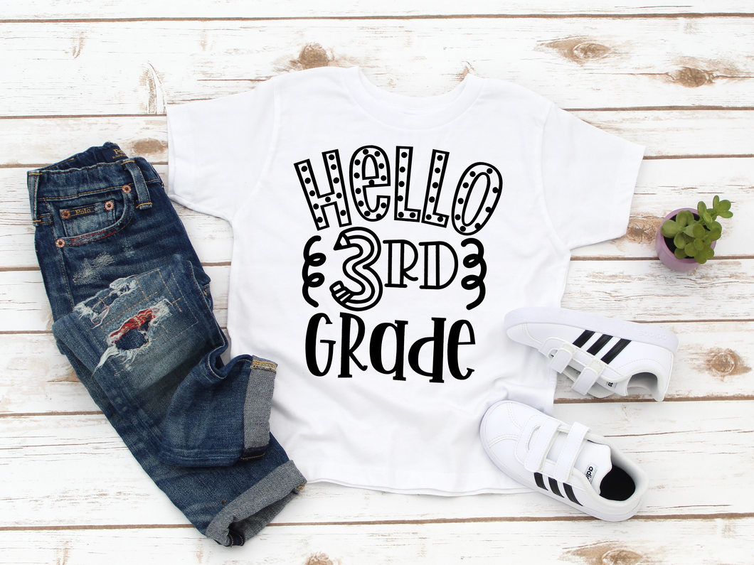Hello 3rd Grade Coloring Shirt-Youth Sizes