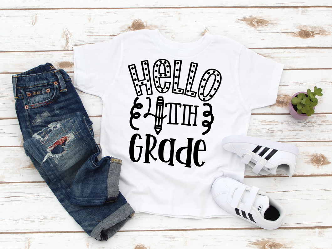 Hello 4th Grade Coloring Shirt-Youth Sizes