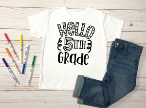 Hello 5th Grade Coloring Shirt-Youth Sizes