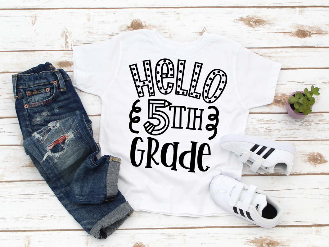 Hello 5th Grade Coloring Shirt-Youth Sizes