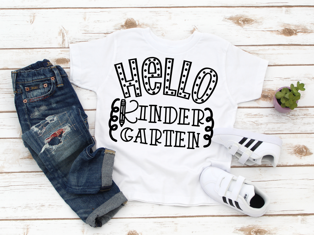 Hello Kindergarten Coloring Shirt-Youth Sizes