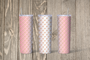 Pink with Gold Hearts Ombre Skinny 20oz Tumbler