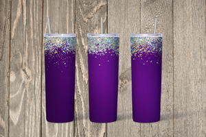 Purple Glitter Skinny 20oz Tumbler