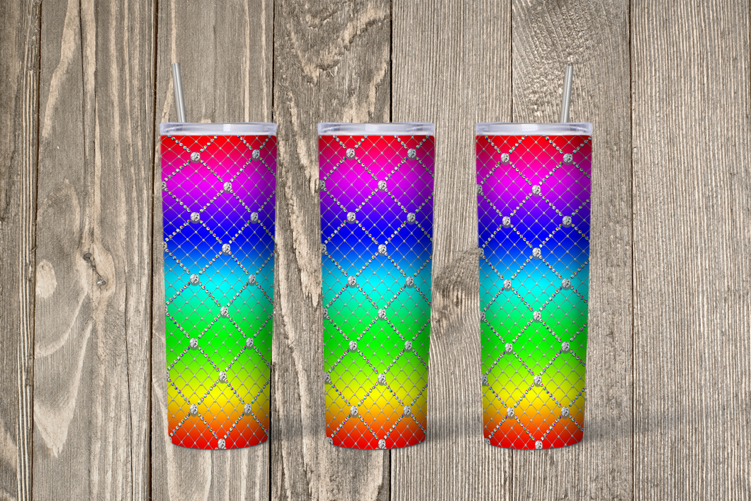 Rainbow Diamond Skinny 20oz Tumbler