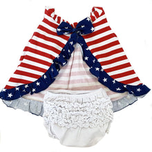 Load image into Gallery viewer, AnnLoren Baby Girls 4th Of July Swing Tank Top With Ruffle Trim And Bow
