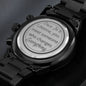Once in a Lifetime Engraved Black Chronograph Watch