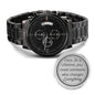 Once in a Lifetime Engraved Black Chronograph Watch