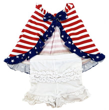 Load image into Gallery viewer, AnnLoren Baby Girls 4th Of July Swing Tank Top With Ruffle Trim And Bow
