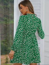 Load image into Gallery viewer, Printed Frill Neck Long Sleeve Dress
