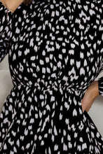 Load image into Gallery viewer, Printed Frill Neck Long Sleeve Dress
