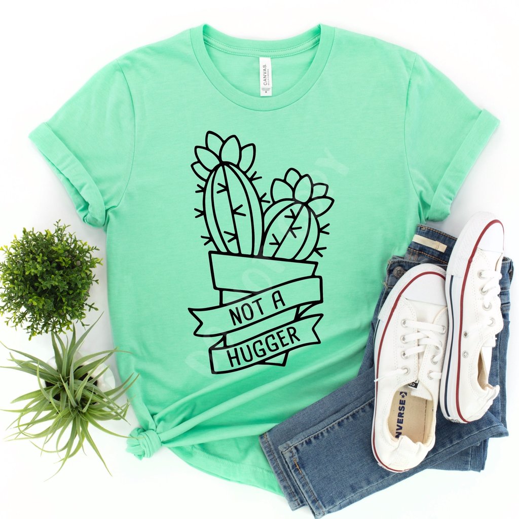 Not a Hugger Cactus T Shirt-Adult Sizes