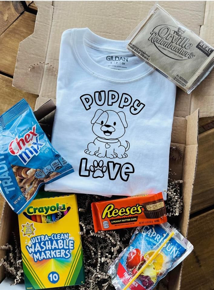Puppy Love Valentine’s Day Coloring Shirt-Kids Sizes